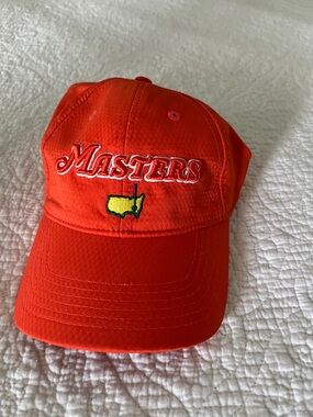 Masters Embroidered Logo Cap in Red-Orange